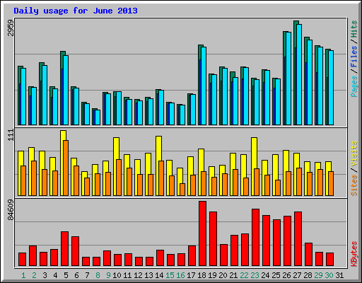 Daily usage for June 2013