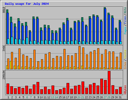 Daily usage for July 2024