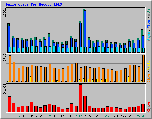 Daily usage for August 2025