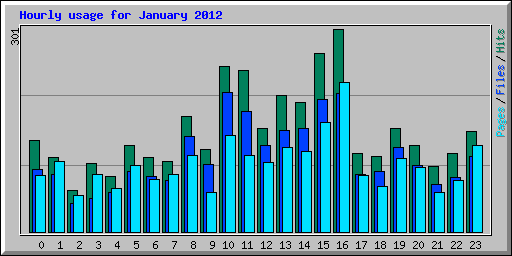 Hourly usage for January 2012