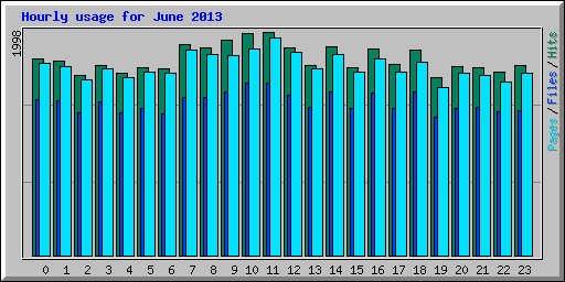 Hourly usage for June 2013